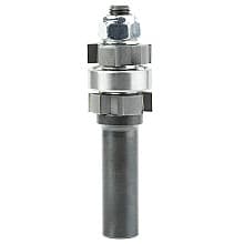 7/8" x 3" 4-Wings Double Bevel Flush Trim Cutter Assembly with Center Ball Bearing, 1/2" Shank