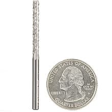 1/8" x 2" Fiberglass/Composite Cutting Medium Burr Router Bit with End Mill Point, 1/8" Shank