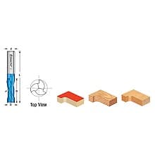 6mm x 63mm Down-Cut Spektra Extreme Tool Life Coated Spiral Plunge Bit, 3-Flute, 6mm Shank