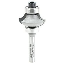 1-1/8" x 1/4" Radius Matching Corner Round/Cove Router Bit with Double Ball Bearing, 2-Flute, 1/4" Shank