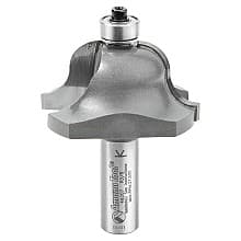 2" Dia x 1" Carbide Tipped Roman Ogee Bit, 3/8" Radius, 1/2" Shank