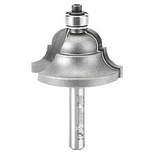 1-3/8" Dia x 7/8" Carbide Tipped Double Roman Ogee Bit, 1/4" Radius, 1/4" Shank