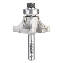 1-3/8" x 3/8" Radius Corner Rounding/Beading Router Bit, 4-Flute, 1/4" Shank