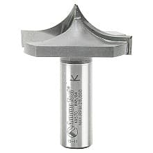 1-3/4" x 23/32" Radius Plunge Ovolo Router Bit with Center Point, 2-Flute, 1/2" Shank