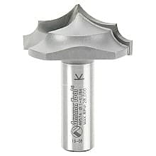 1-5/8" x 19/32" Radius Plunge Ovolo Router Bit with Center Point, 2-Flute, 1/2" Shank