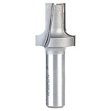 1" Dia x 1-3/32" Carbide Tipped Plunging Round Over 3/16" Radius, 1/2" Shank
