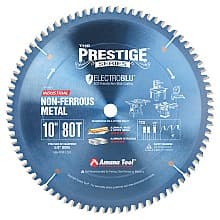 Prestige 10" x 80 Teeth Electro-Blu Non-Stick Coated Aluminum/Non-Ferrous Metals Saw Blade