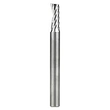 1/4" Dia x 5/8" Solid Carbide CNC Spiral 'O' Single Flute, Aluminum Cutting, 1/4" Shank, 2-1/2" Long Up-Cut Router Bit