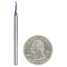 1/16" x 1/4" Spektra Extreme Tool Life Coated Up-Cut 'O' Plastic Cutting CNC Spiral Router Bit, 1-Flute, 1/8" Shank