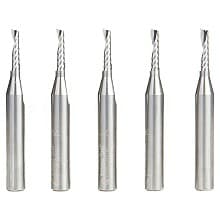1/8" x 2" Up-Cut 'O' Aluminum Cutting CNC Spiral Router Bit, 1-Flute, 1/4" shank (5/Pack)