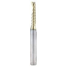 3/16" x 2-1/2" ZrN Coated Up-Cut 'O' Aluminum Cutting CNC Spiral Router Bit, 1-Flute, 1/4" Shank