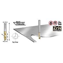 1/4" Dia x 7/8" Solid Carbide CNC Spiral 'O' Flute, Aluminum Cutting, 1/4" Shank, Up-Cut ZrN Coated Router Bit
