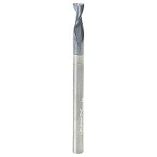 3/16" Dia x 3/8" CNC Solid Carbide Spiral Router Bit for Steel/Stainless Steel with AlTiN Coating 2-Flute, 3/16" Shank, 2-1/2" Long Up-Cut Router Bit, /45º Corner Chamfer End Mill