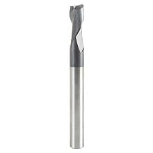 1/4" Dia x 1/2" CNC Solid Carbide Spiral Router Bit for Steel/Stainless Steel with AlTiN Coating 2-Flute, 1/4" Shank, 2-1/2" Long Up-Cut Router Bit, 45º Corner Chamfer End Mill