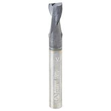 3/8" Dia x 1/2" CNC Solid Carbide Spiral Router Bit for Steel/Stainless Steel with AlTiN Coating 2-Flute, 3/8" Shank, 3" Long Up-Cut Router Bit, /45º Corner Chamfer End Mill