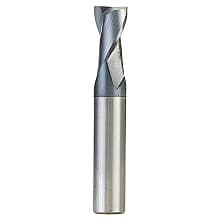 1/2" Dia x 3/4" CNC Solid Carbide Spiral Router Bit for Steel/Stainless Steel with AlTiN Coating 2-Flute, 1/2" Shank, 3" Long Up-Cut Router Bit, 45º Corner Chamfer End Mill