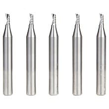 1/8" x 1/4" Up-Cut 'O' Aluminum Cutting CNC Spiral Router Bit, 1-Flute, 1/4" shank (5/Pack)