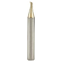 1/8" x 2" ZrN Coated Up-Cut 'O' Aluminum Cutting CNC Spiral Router Bit, 1-Flute, 1/4" Shank