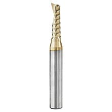 3/16" x 2" ZrN Coated Up-Cut 'O' Aluminum Cutting CNC Spiral Router Bit, 1-Flute, 1/4" Shank