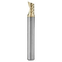 1/4" x 2" ZrN Coated Up-Cut 'O' Aluminum Cutting CNC Spiral Router Bit, 1-Flute, 1/4" Shank