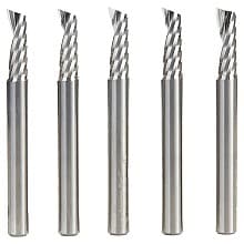1/4" x 2-1/2" x 3/4" Up-Cut 'O' Aluminum Cutting CNC Spiral Router Bit, 1-Flute, 1/4" shank (5/Pack)
