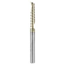 1/4" x 3" ZrN Coated Up-Cut 'O' Aluminum Cutting CNC Spiral Router Bit, 1-Flute, 1/4" Shank