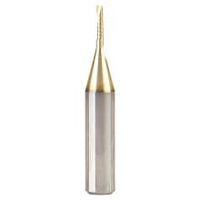 1/16" x 1-1/2" ZrN Coated Down-Cut 'O' Aluminum Cutting CNC Spiral Router Bit, 1-Flute, 1/4" Shank