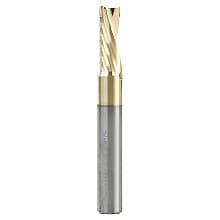 1/4" x 2" ZrN Coated Down-Cut 'O' Aluminum Cutting CNC Spiral Router Bit, 1-Flute, 1/4" Shank