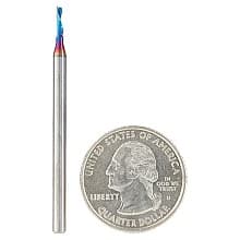 1/16" x 1/4" Spektra Extreme Tool Life Coated Down-Cut 'O' Plastic Cutting CNC Spiral Router Bit, 1-Flute, 1/8" Shank