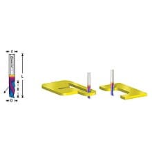 1/16" x 1/4" Spektra Extreme Tool Life Coated Down-Cut 'O' Plastic Cutting CNC Spiral Router Bit, 1-Flute, 1/8" Shank (5/Pack)