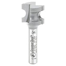 19/32" x 7/64" Radius Bull Nose Router Bit, 2-Flute, 1/4" Shank