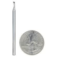2mm Dia x 6mm Metric Solid Carbide CNC Spiral 'O' Single Flute, Plastic Cutting, 3mm Shank, 50mm Long Up-Cut Router Bit