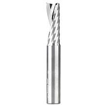 1/2" Dia x 1-3/8" Solid Carbide CNC Spiral 'O' Single Flute, Aluminum Cutting, 1/2" Shank, 3-1/2" Long Up-Cut Router Bit