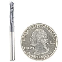 1/8" x 1-1/2" High Performance CNC 'V' Up-Cut Spiral Drill Router Bit/End Mill, 2-Flute, 1/8" Shank