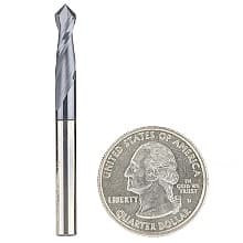 3/16" x 2" High Performance CNC 'V' Up-Cut Spiral Drill Router Bit/End Mill, 2-Flute, 3/16" Shank