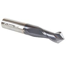 3/8" x 2-1/2" High Performance CNC 'V' Up-Cut Spiral Drill Router Bit/End Mill, 2-Flute, 3/8" Shank