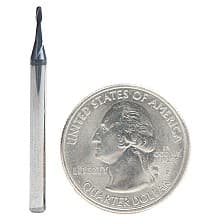 0.050" AlTiN Coated CNC Steel Square Mini End Mill Bit, 2-Flute