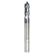 1/4" Dia x 1/8 High Performance CNC Solid Carbide 'V' Spiral Drills with AlTiN Coating 4-Flute, 1/4" Shank, 2-1/2" Long Up-Cut Router Bit, /End Mill
