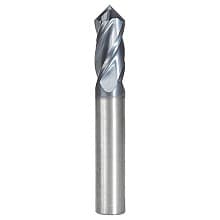 3/8" Dia x 3/16" High Performance CNC Solid Carbide 'V' Spiral Drills with AlTiN Coating 4-Flute, 3/8" Shank x 2-1/2" Long Up-Cut Router Bit, /End Mill