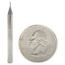 0.015" AlTiN Coated CNC Steel Ball End Mini Mill Bit, 2-Flute