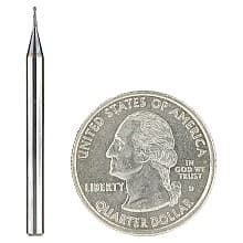 0.025" AlTiN Coated CNC Steel Ball End Mini Mill Bit, 2-Flute