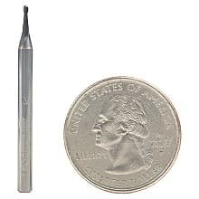 0.045" AlTiN Coated CNC Steel Ball End Mini Mill Bit, 2-Flute