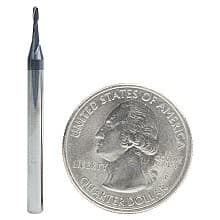 0.050" AlTiN Coated CNC Steel Ball End Mini Mill Bit, 2-Flute