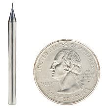 0.010" AlTiN Coated CNC Steel Ball End Mini Mill Bit, 4-Flute