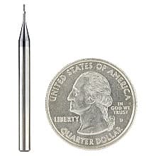 0.025" AlTiN Coated CNC Steel Ball End Mini Mill Bit, 4-Flute