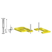 1/4" Dia x 1" Solid Carbide CNC Spiral 'O' Double Flute, Plastic Cutting, 1/4" Shank, 2-1/2" Long Up-Cut Router Bit
