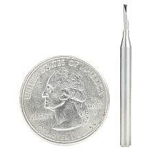 1/16" x 1-1/2" x 1/4" Down-Cut 'O' Aluminum Cutting CNC Spiral Router Bit, 1-Flute, 1/8" shank