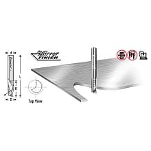 1/4" Dia x 3/8" Solid Carbide CNC Spiral 'O' Single Flute, Aluminum Cutting, 1/4" Shank, Down-Cut
