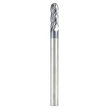 1/8" Dia x 3/8" High Performance Solid Carbide CNC Steel, Helix Spiral Ball Nose with AlTiN Coating 4-Flute, 1/8" Shank, 1-1/2" Long Up-Cut Router Bit, /End Mill