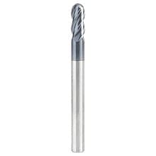 3/16" Dia x 7/16" High Performance Solid Carbide CNC Steel, Helix Spiral Ball Nose with AlTiN Coating 4-Flute, 3/16" Shank, 2" Long Up-Cut Router Bit, /End Mill